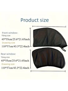 4pcs Fashionable Car Window Sunshades - Breathable Mesh Design For Side And Rear Windows; Use Our High-Quality Sunshade Panels To Cool Down Your Beloved Car! - 4pcs - View 7
