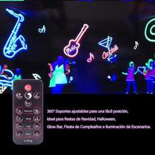 Barra de luz negra de 9 LED, luces negras luminosas para fiestas, barra de luz negra UV, DMX/activación por sonido/control remoto para Halloween, fiestas navideñas, dormitorios, salas de juegos, pintura corporal, iluminación de escenarios, cumpleaños, bodas, póster fluorescente. - Tipo de Enchufe A USA (110-127V) - Ver 5