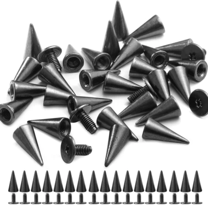 20/50/100/200 Pcs Spikes And Studs Spikes For Clothing Metal Studs Rivets For Leather Punk Spikes Rivets Screw Back Studs And Spikes For Clothing Shoes Belts Bags HatsCool Punk Rivets For DIY Leather Craft - 7mm X 9.5mm Bullet Tapered Nails And Etal Studs