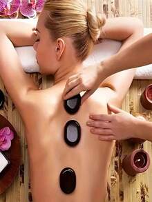 4 件大号热石按摩套装：专业必备热疗设备，用于放松和缓解疼痛、学校、返校、旅行、旅行必需品、家居必需品、水疗、按摩工具、按摩、按摩器、水疗 - 黑色 - 查看 7