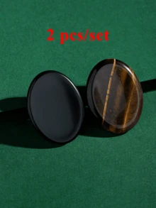 2pcs/Set Thumb Worry Stone Stress Relief Healing Crystals Set White Crystal Amethyst Rose Quartz Hand Carved Gemstone Lovely Healing Stone Meditation Reiki Oval Palm Stone Ideal Gift - 2pcs/set - View 13