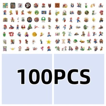 Super Mario 50 pièces/100 pièces Ensemble d'autocollants de dessin animé Super Mario, en matériau PVC imperméable, convient pour le DIY sur téléphone, ordinateur portable, planche de skate, sac à main, etc. - Art de dessin animé amusant pour adultes, cadeau idéal pour les fans de Super Mario, idéal pour la décoration d'hiver, du Nouvel An et de Noël