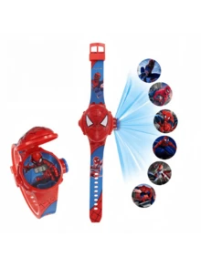 Marvel New Flip Cover Design Projection Luminous Cartoon Hero Teenage Electronic Watch, Spider-Man Watch Teenage Gift, Unisex Cartoon Print Watch