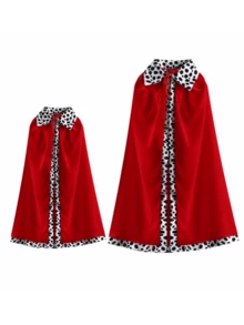 1 件圣诞国王斗篷、节日派对服装披肩、圣诞红色角色扮演斗篷