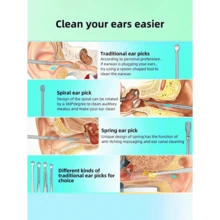 6Pcs Ear Cleaning Tool Stainless Steel Ear Pick Kit &1Pc Storage Bag Earwax Remover Tool, Living Room Home Bedroom Bathroom House Decor, Travel Stuff, Wedding, Party, Birthday, Gifts For Men Mom Dad Friends, New Years, Accessories, Funny Gift,School,Back To School,Travel,Travel Essentials,Home Essentials,Ear Cleaner - Màu xanh Cadet - Xem 5