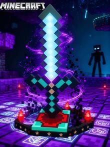 Minecraft Commemorative Edition Series Minecraft Deluxe Glowing Diamond Sword Decorative LED Light - Available In 7 Colors / 9 Colors / 14 Colors, USB Connected, Suitable For Bedroom Decoration And Computer Room Decoration, Perfect For Gaming / Christmas And Birthday Gifts, Suitable For Teenagers And Adults, Themed Parties.