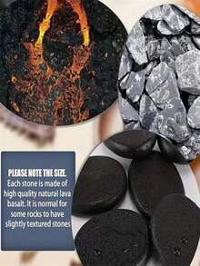 4 件大号热石按摩套装：专业必备热疗设备，用于放松和缓解疼痛、学校、返校、旅行、旅行必需品、家居必需品、水疗、按摩工具、按摩、按摩器、水疗 - 黑色 - 查看 5