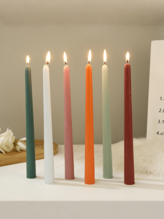 4 Pcs Gradient Morandi Colorful Long-Pole Conical Candles,For Home Romantic Candlelight Dinner Decoration, Wedding Wax Romantic Atmosphere,Home Decor Romantic Atmosphere Candles,Halloween, Spooky, Autumn, Festival, Holiday , Winter, Holiday, Festival,Room Decor,Gifts Birthday Graduation.