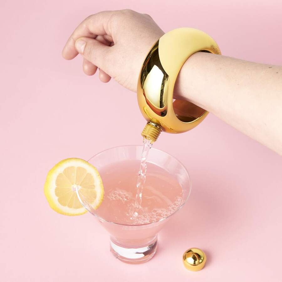 1pc Bangle Bracelet Wine/Alcohol 3.5 Oz Flask - Stainless Steel Creative Gift For Women