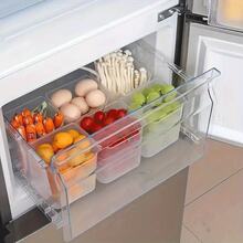 6 hộp đựng đồ trong suốt cho tủ lạnh có tay cầm dễ cầm nắm, hộp đựng đồ nhà bếp tiết kiệm không gian, thích hợp cho cửa tủ lạnh và mặt bàn, tiếp xúc với thực phẩm - trắng - Xem 1