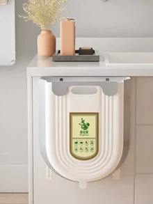 6L/10L Collapsible Trash Can Wall Mounted Slim Trash Can With Trash Bag Container Plastic Hanging Trash Can For Kitchen Bathroom Camping Car Accessory Foldable Trash Can Large-Capacity Material Easy-To-Clean For Motorhome Home Car Kitchen