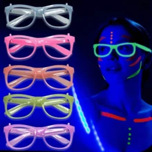 10副霓虹发光眼镜 - 无需电源，紫外线激活，蓝、粉、绿、紫四种颜色镜框 - 派对眼镜、时尚眼镜，适用于霓虹派对、晚宴、酒吧、俱乐部和摄影道具 - 彩色 - 查看 3