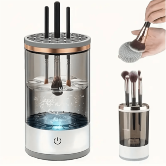 1pc Makeup Brush Cleaner, Beauty Cleaning Tool.USB Power Supply.The Visual Body Is Clearly Visible. With A Variety Of Functions For Drying/Storage, It Is Suitable For Makeup Brushes Of All Sizes And Is An Essential Tool For Women's Makeup.Beauty Tool Accessories.