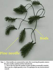 Corona de ramas de pino verde de 45 cm, guirnalda navideña de plástico duradero y realista con agujas y ramas de pino, decoración colgante para interiores y exteriores, puertas, paredes, ventanas, con asa para colgar fácilmente, adorno festivo para Navidad, Acción de Gracias y Año Nuevo