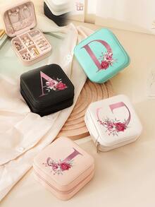 1 Pc A-Z Letter Jewelry Box Ring Storage Box Necklace Storage Box Gifts For Girls Bridesmaid Gifts Mom Gift Ideal Gift White Jewelry Box Pink Jewelry Box