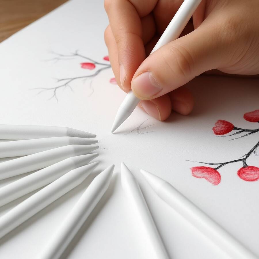 Doble cabeza de Difuminos de Papel lápiz de papel de carbón en colores pastel dibujo dibujo arte pintura 6 piezas - 1 - Ver 1