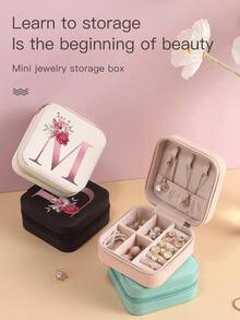 1 Pc A-Z Letter Jewelry Box Ring Storage Box Necklace Storage Box Gifts For Girls Bridesmaid Gifts Mom Gift Ideal Gift White Jewelry Box Pink Jewelry Box