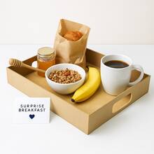 Surprise Breakfast Tray Box (30x40cm) 6 Pieces - Camel - View 4