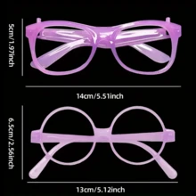 10副霓虹发光眼镜 - 无需电源，紫外线激活，蓝、粉、绿、紫四种颜色镜框 - 派对眼镜、时尚眼镜，适用于霓虹派对、晚宴、酒吧、俱乐部和摄影道具 - 彩色 - 查看 4