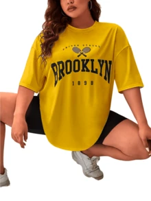 Women T-Shirts - 芥末黃 - 查看 15