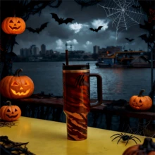 40Oz Stainless Steel Water Bottle, Double-Layer Vacuum Insulated Handheld Cup, With Handle And Straw, Suitable For Car Travel, Home Use, Outdoor Fitness, And Office Use. It Can Hold Both Hot And Cold Beverages, Coffee, And Juice. The Ideal Gift Choice: Graduation Gift, Halloween, Valentine's Day, Christmas, Thanksgiving, New Year's Giftware, And Birthday Gift. Couple Cup And Winter Limited Edition. - 40Oz nhiều màu - Xem 5