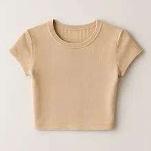 Youth Ribbed Knit Cropped Top