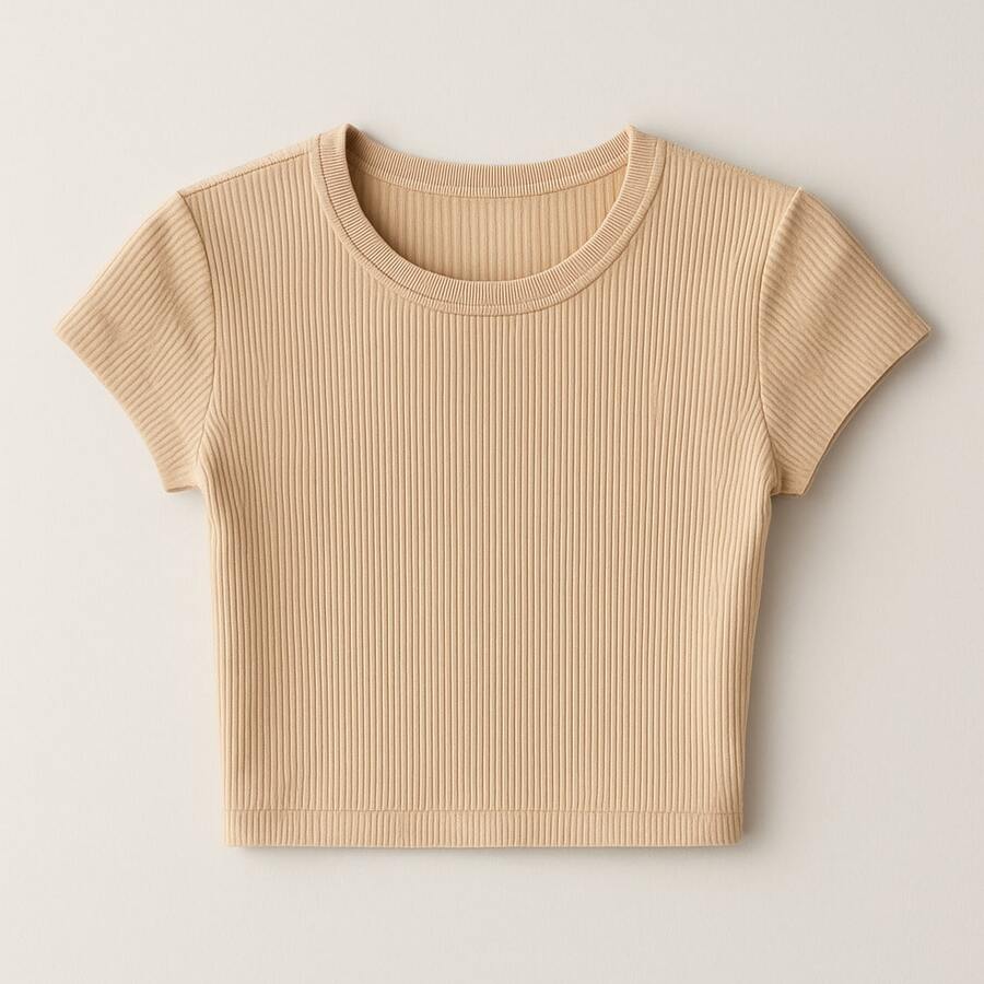 Youth Ribbed Knit Cropped Top