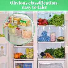 6 hộp đựng đồ trong suốt cho tủ lạnh có tay cầm dễ cầm nắm, hộp đựng đồ nhà bếp tiết kiệm không gian, thích hợp cho cửa tủ lạnh và mặt bàn, tiếp xúc với thực phẩm - trắng - Xem 4