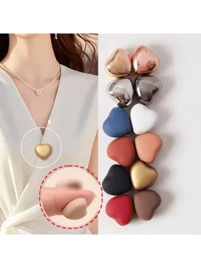 1/2/3/4/5/6/7/8 pares de clips magnéticos para bufanda con forma de corazón, alfileres magnéticos versátiles para bufandas de mujer, imanes con forma de corazón de colores, accesorios duraderos para bufandas, adecuados para uso diario