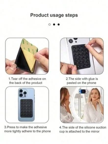 Silicone Suction Phone Case Adhesive Mount, 24-Hole Sticky Phone Grip With Higher Suction Power,Phone Cases, For Phone,Octobuddy,Phone Stand, Removable Hands-Free Strong Grip Silicone Suction Cup Phone Case For Selfies And Videos For Influencers, Women Girl Teen Gift.