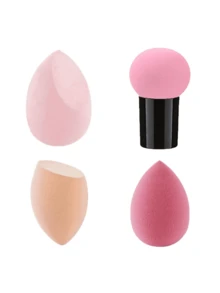 4 Piece Hydrophilic Non - Latex Makeup Sponge Set: Expandable & Easy To Use,Cheap,Valentine's Day,Cheap Items,Travel,Travel Essential,Room Decor,Valentine's Gift,Cheap Stuff,Room,1 Dollar Items,Vacation Essentials,Gifts For Women,Bedroom,Valentine,99 Cent - Pink - View 5