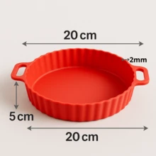 19*5cm Round Flexible Silicone Mold Non-Stick For Air Fryer Heat Resistant - Xám - Xem 2