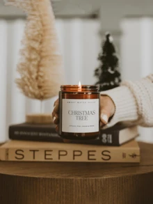 1pc Glass Jar Scented Candle, Autumn Winter Home Decor, Photography Prop, Perfect For Yoga, Camping Essential For Outdoor Lovers, Ideal Birthday, Valentine's, Halloween & Christmas Gift"