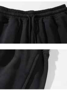 Men's Short-Sleeved T-Shirt Casual Trousers Cotton Suit, Summer 2-Piece Suit Printed Mountain Triangle Icon Print Round Neck T-Shirt + Drawstring Pants Outdoor Casual Sports Pants 2-Piece Suit - 黑色 - 查看 3