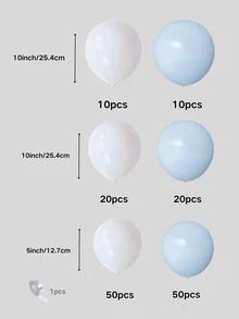 160pcs Blue & White 5/10/12 Inch Latex Balloon Set