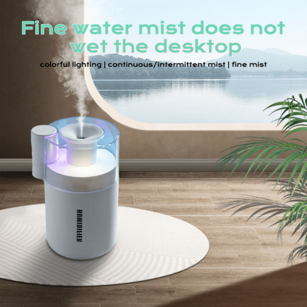 1 pieza Humidificador de aromaterapia con niebla fría y luz nocturna - Refresca tu habitación, promueve la salud de las plantas, sin alcohol, alimentado por USB, sin baterías necesarias, adecuado para decoración del hogar y la oficina, humidificador doméstico