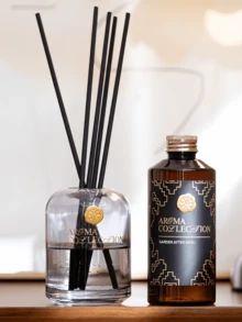 200ml White Tea Rainy Garden Aroma Diffuser, Unique Design Fragrance Rattan Diffuser, Natural Plant Essential Oil Blend, Home Decor Scent, Long-Lasting Aroma, Indoor Rattan Diffuser, Ideal For Wedding Gifts, Birthday, Valentine's Day, Christmas, Parties, Bedroom, Living Room, Office