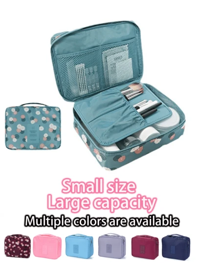 1pc Travel Organizer Bag, Large Capacity Cosmetic Bag, Multi-Functional Toiletry Bag, Portable Luggage Bag For Autumn/Winter, Waterproof Makeup Brush Holder, Foldable Mesh Handbag, Makeup Storage Box, Beach Bag, Handbag, Cosmetic Bag, Multi-Purpose Storage Bag, Tote Bag, Suitable For Skincare, Makeup, Bathroom Storage, Lipstick, Makeup Brushes, Shampoo, Toothbrush, Facial Cleanser, Skincare Products