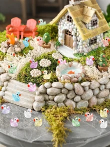 50 st mini glitterankor färgglada små hartsankor, kan döljas plastdjurfigurer, för lekhus miniatyr lekhus landskap akvariumdekoration (slumpmässig färg) - Multifärgad - Visa 10