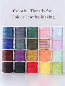 4 Rolls 50m/1968inch Silky Satin Cord Nylon String 0.8 Mm Chinese Knotting Cord, Nylon Beading Thread For Bracelets, Necklaces, Wind Chime, Macrame Crafts, Drawstring Bags, Multicolor Beading String(Random P)