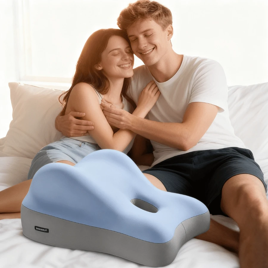 6-In-1 Orthopedic Relief Pillow, Adjustable Shredded Memory Foam For Neck & Back Pain, Multi-Position Support For Office Nap, Side Sleepers, Travel, Camping, And Home - Hot Gift Idea With Local Fast Delivery - 淺藍色 - 查看 1