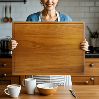 优质加厚红木厨房砧板 - 木质切菜板 - 重型厨房砧板，适用于食品准备、上菜、餐厅和家庭使用 | 食品（坚固的天然木质设计）是送给家庭厨师的理想节日礼物，厨房配件，厨房用具，圣诞节，奶酪板
