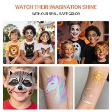 Bộ 18 màu màu nước, C, Thêm nước để sử dụng, Có cọ vẽ, Thích hợp cho Halloween, Giáng sinh, Trang điểm Halloween, Vẽ tranh tiệc tùng, Hóa trang, Biểu diễn sân khấu, Tốt nghiệp, Lễ hội hóa trang, Lễ Phục sinh - JHP050 - Xem 6