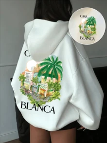 Einfarbiges Damen-Sweatshirt mit übergroßem Kordelzug, beliebtes Grafikdesign, Damenoberteile aus Baumwolle, Frühlings- und Sommer-Street-College-Stil (lässig, vielseitig), Damenbekleidung, geeignet für Outdoor-Sportbekleidung, Paarmodell