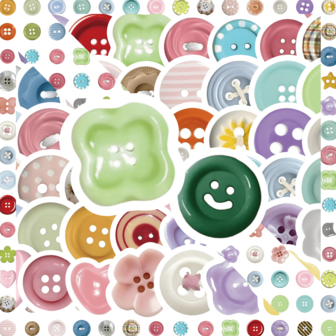 63/50pcs Ins Style Button Sticker Graffiti Sticker Cheap Sticker Vinyl Sticker Diary Sticker Hand Tent Sticker Decorate Party Skateboard Phone Case Water Cup Guitar Sticker Sticker Can Diy Sticker Sticker Notebook Sticker