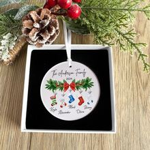 Personalised Family Name Christmas Ornament, Surname Christmas Bauble, Personalised First Christmas As A Family Of 4 Bauble, Baby First Christmas Tree Ornament, 1st Xmas Ornament., Multi-Functional, Personalized, Unique, Ideal Gifts For Him, Tea Room, Home, Garden, Office, For Anniversaries, For Valentine's Day, For Mother's Day, For Father's Day, For Graduation, For Housewarming,Fall Decor,Elegant Living,Artful Living