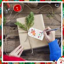 30 Piezas/10 Piezas Etiquetas de regalos de Navidad Gracias Feliz y brillante Etiquetas de Navidad Etiquetas de aprecio de Navidad con cuerda para envolver regalos de Navidad para maestros, compañeros de clase y decoración - Multicolor - Ver 4