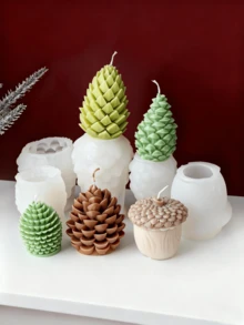 Molde de Vela de Pinha e Noz Grande de Silicone 3D, Molde de Sabão Aromático de Pinha, DIY Avelã, Noz, Gesso, Resina, Artesanato Doméstico, Presente de Festa