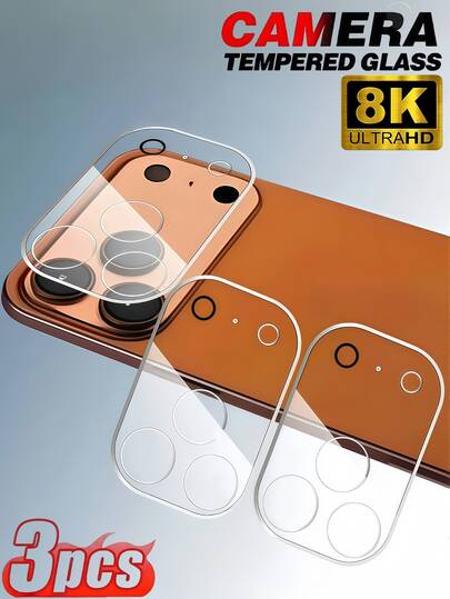 3pcs Full Cover Camera Protector Glass Film Compatible With Iphone 17 16 Pro Max 17 Air 15 14 13 12 11 Accessories Back Lens Glass