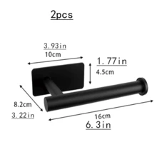 1 pieza Portarrollos de papel higiénico de acero inoxidable, estante de montaje adhesivo en la pared, accesorio moderno de estante para papel higiénico y toallas de baño - Multicolor - Ver 20
